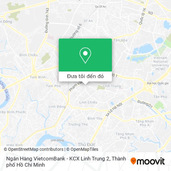 Bản đồ Ngân Hàng VietcomBank - KCX Linh Trung 2
