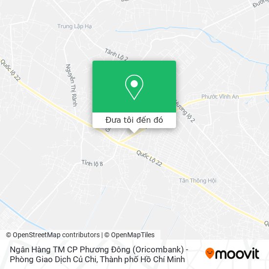 Bản đồ Ngân Hàng TM CP Phương Đông (Oricombank) - Phòng Giao Dịch Củ Chi