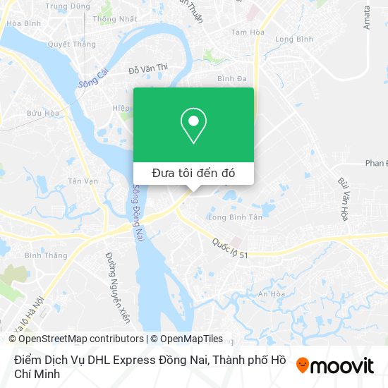 Bản đồ Điểm Dịch Vụ DHL Express Đồng Nai