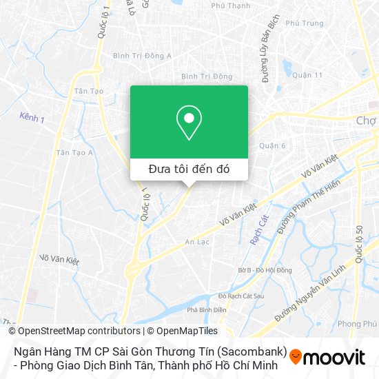 Bản đồ Ngân Hàng TM CP Sài Gòn Thương Tín (Sacombank) - Phòng Giao Dịch Bình Tân