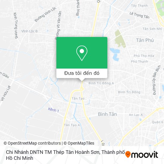 Bản đồ Chi Nhánh DNTN TM Thép Tân Hoành Sơn