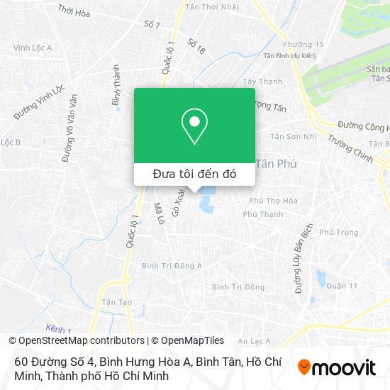 Bản đồ 60 Đường Số 4, Bình Hưng Hòa A, Bình Tân, Hồ Chí Minh