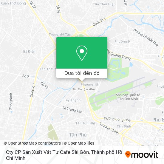 Bản đồ Cty CP Sản Xuất Vật Tư Cafe Sài Gòn