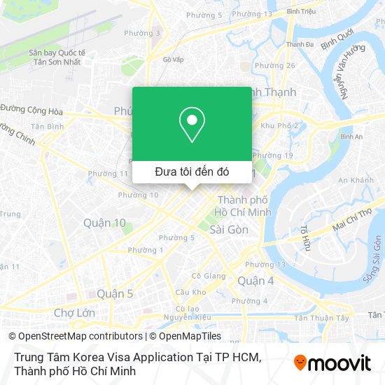 Bản đồ Trung Tâm Korea Visa Application Tại TP HCM