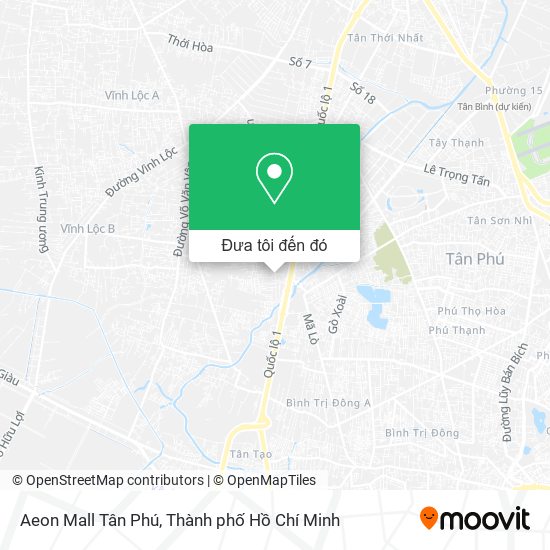 Bản đồ Aeon Mall Tân Phú