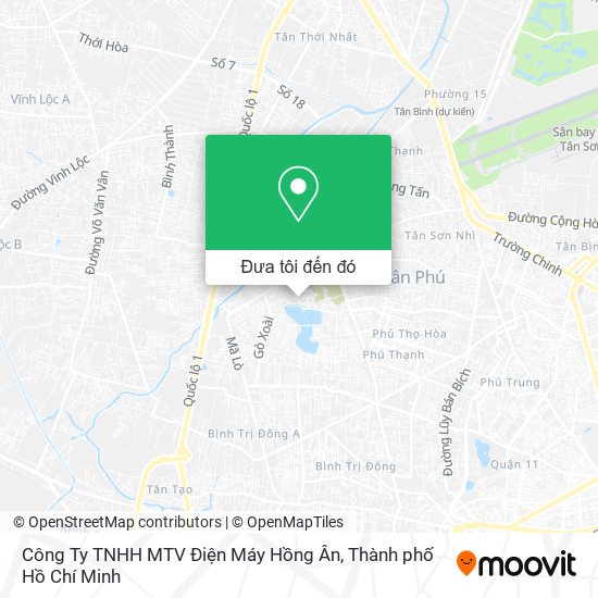 Bản đồ Công Ty TNHH MTV Điện Máy Hồng Ân