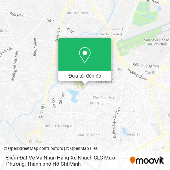 Bản đồ Điểm Đặt Vé Và Nhận Hàng Xe Khách CLC Mười Phương