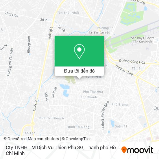 Bản đồ Cty TNHH TM Dịch Vu Thiên Phú SG