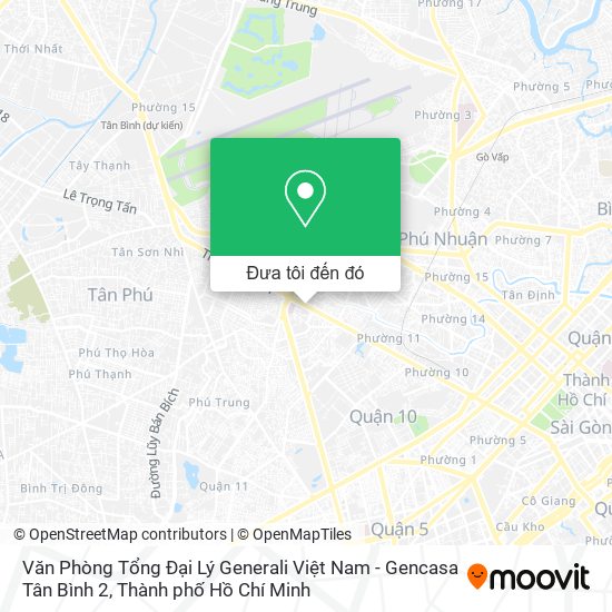 Bản đồ Văn Phòng Tổng Đại Lý Generali Việt Nam - Gencasa Tân Bình 2