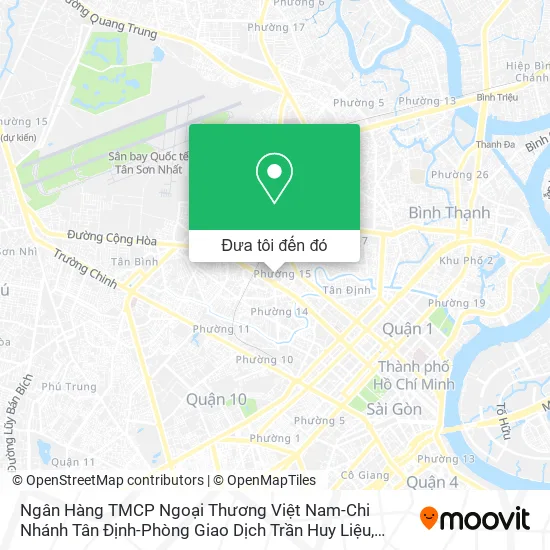 Bản đồ Ngân Hàng TMCP Ngoại Thương Việt Nam-Chi Nhánh Tân Định-Phòng Giao Dịch Trần Huy Liệu