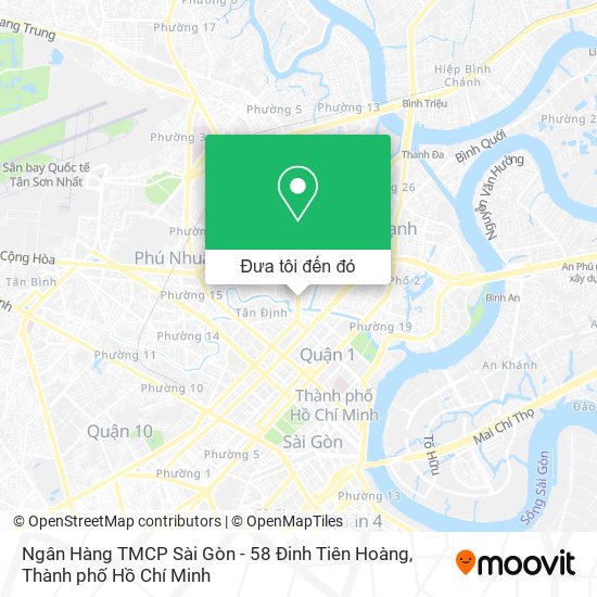 Bản đồ Ngân Hàng TMCP Sài Gòn - 58 Đinh Tiên Hoàng