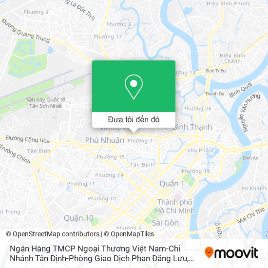 Bản đồ Ngân Hàng TMCP Ngoại Thương Việt Nam-Chi Nhánh Tân Định-Phòng Giao Dịch Phan Đăng Lưu