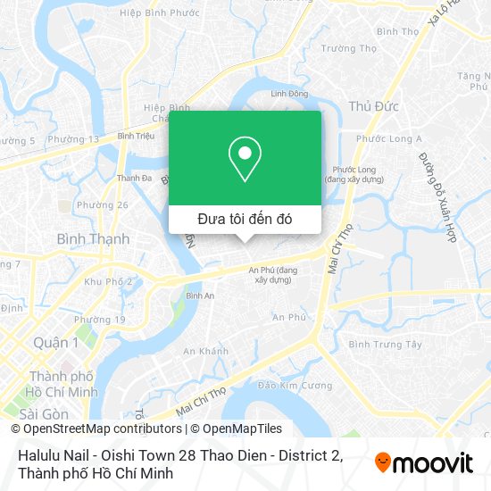 Bản đồ Halulu Nail - Oishi Town 28 Thao Dien - District 2