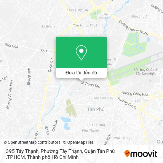 Bản đồ 395 Tây Thạnh, Phường Tây Thạnh, Quận Tân Phú .TP.HCM
