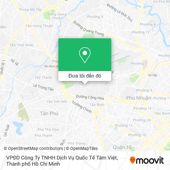 Bản đồ VPĐD Công Ty TNHH Dịch Vụ Quốc Tế Tâm Việt