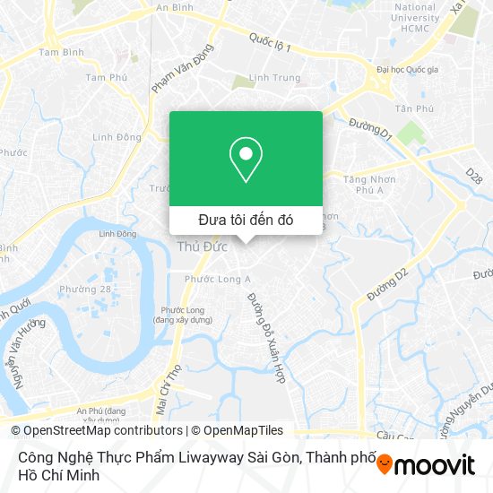 Bản đồ Công Nghệ Thực Phẩm Liwayway Sài Gòn