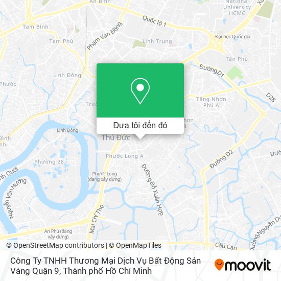 Bản đồ Công Ty TNHH Thương Mại Dịch Vụ Bất Động Sản Vàng Quận 9