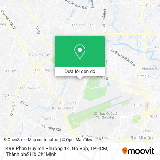 Bản đồ 498 Phan Huy Ích Phường 14, Gò Vấp, TPHCM