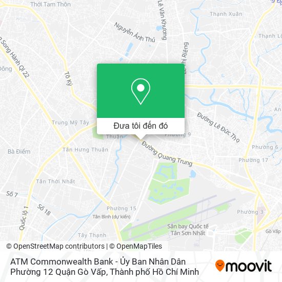 Bản đồ ATM Commonwealth Bank - Ủy Ban Nhân Dân Phường 12 Quận Gò Vấp