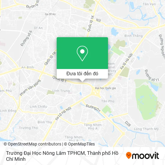 Bản đồ Trường Đại Học Nông Lâm TPHCM