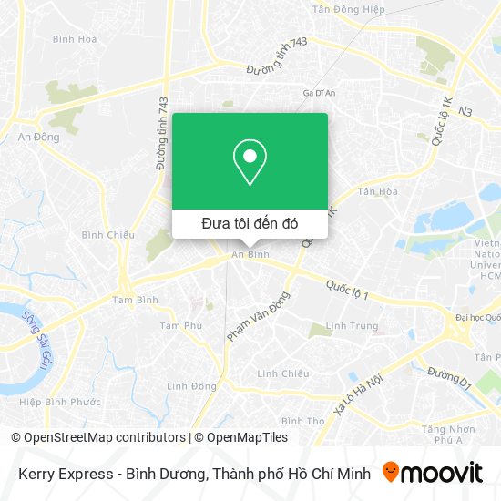 Bản đồ Kerry Express - Bình Dương