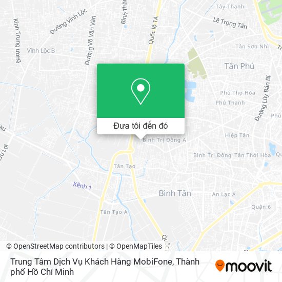 Bản đồ Trung Tâm Dịch Vụ Khách Hàng MobiFone