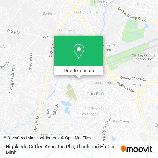 Bản đồ Highlands Coffee Aeon Tân Phú