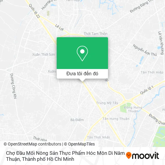 Bản đồ Chợ Đầu Mối Nông Sản Thực Phẩm Hóc Môn Dì Năm Thuận