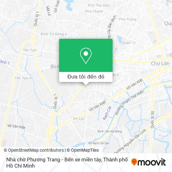 Bản đồ Nhà chờ Phương Trang - Bến xe miền tây
