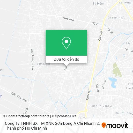 Bản đồ Công Ty TNHH SX TM XNK Sơn Đông Á Chi Nhánh 2