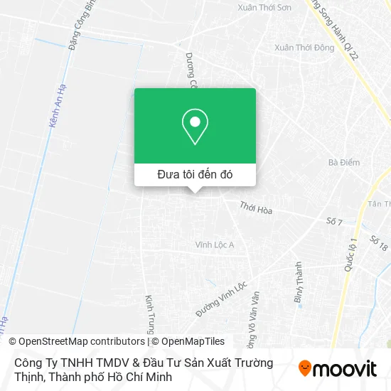 Bản đồ Công Ty TNHH TMDV & Đầu Tư Sản Xuất Trường Thịnh