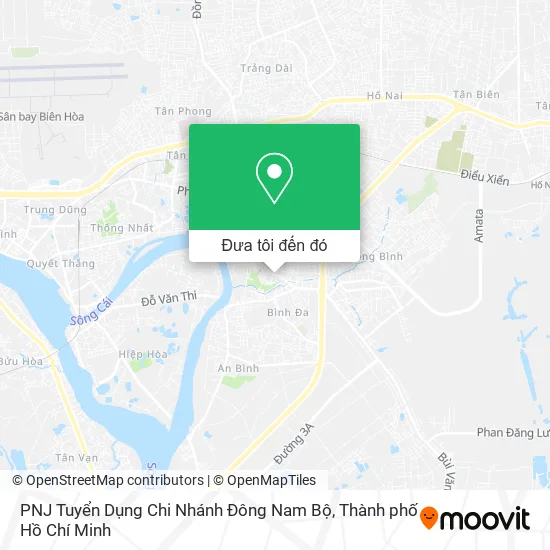 Bản đồ PNJ Tuyển Dụng Chi Nhánh Đông Nam Bộ