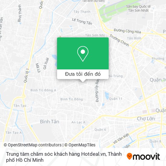 Bản đồ Trung tâm chăm sóc khách hàng Hotdeal.vn