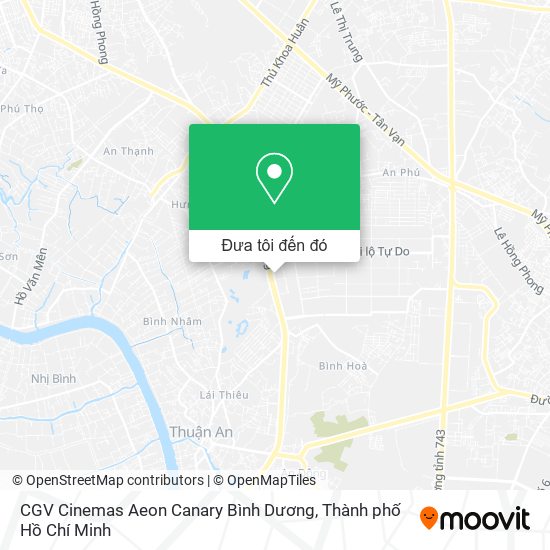 Bản đồ CGV Cinemas Aeon Canary Bình Dương