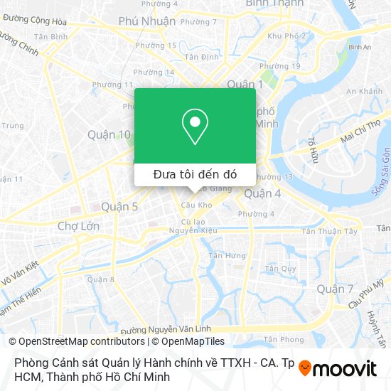 Bản đồ Phòng Cảnh sát Quản lý Hành chính về TTXH - CA. Tp HCM
