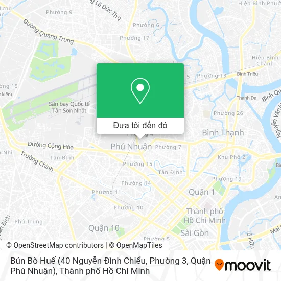 Bản đồ Bún Bò Huế (40 Nguyễn Đình Chiểu, Phường 3, Quận Phú Nhuận)