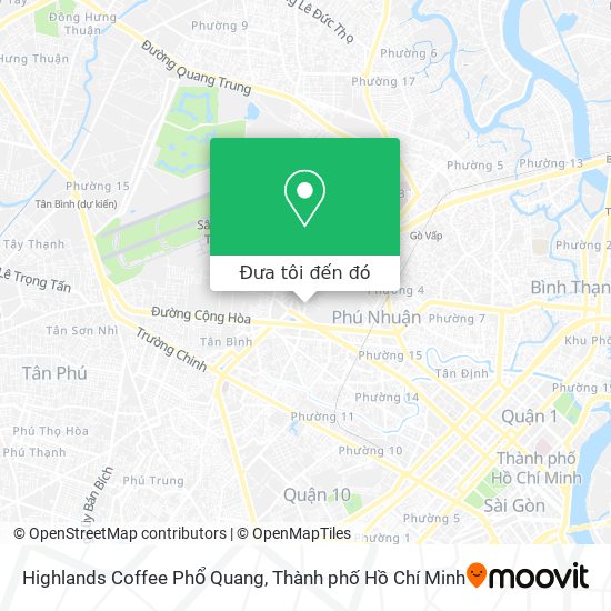 Bản đồ Highlands Coffee Phổ Quang