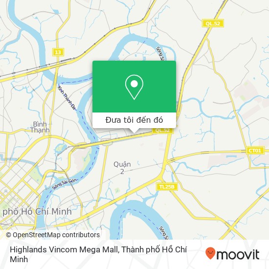 Bản đồ Highlands Vincom Mega Mall