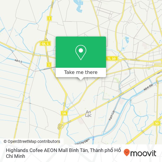 Bản đồ Highlands Cofee AEON Mall Bình Tân