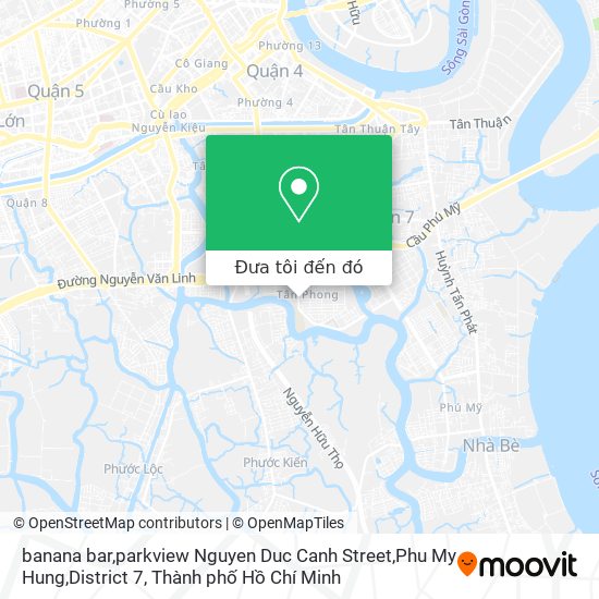 Bản đồ banana bar,parkview Nguyen Duc Canh Street,Phu My Hung,District 7