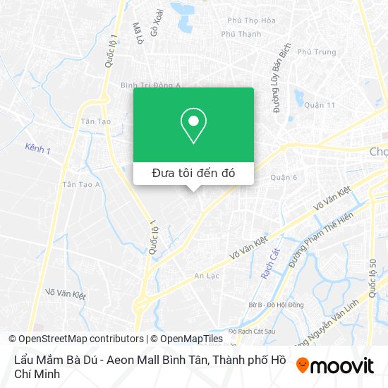 Bản đồ Lẩu Mắm Bà Dú - Aeon Mall Bình Tân