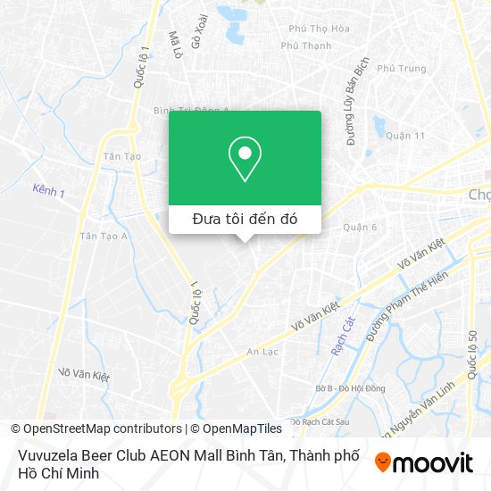 Bản đồ Vuvuzela Beer Club AEON Mall Bình Tân