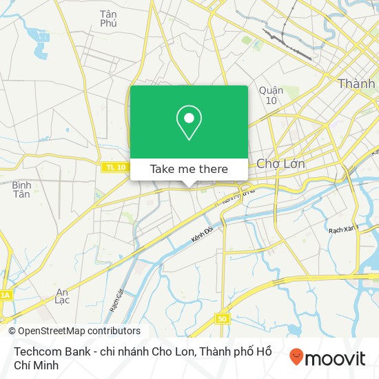 Bản đồ Techcom Bank - chi nhánh Cho Lon