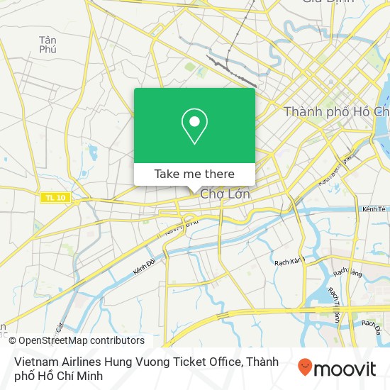 Bản đồ Vietnam Airlines Hung Vuong Ticket Office