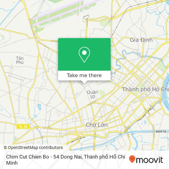 Bản đồ Chim Cut Chien Bo - 54 Dong Nai