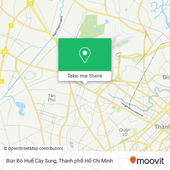 Bản đồ Bún Bò Huế Cây Sung