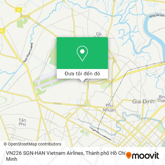 Bản đồ VN226 SGN-HAN Vietnam Airlines