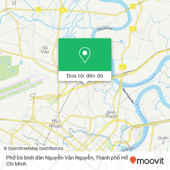 Bản đồ Phở bò bình dân Nguyễn Văn Nguyễn