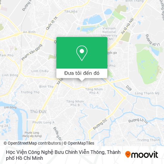 Bản đồ Học Viện Công Nghệ Bưu Chính Viễn Thông