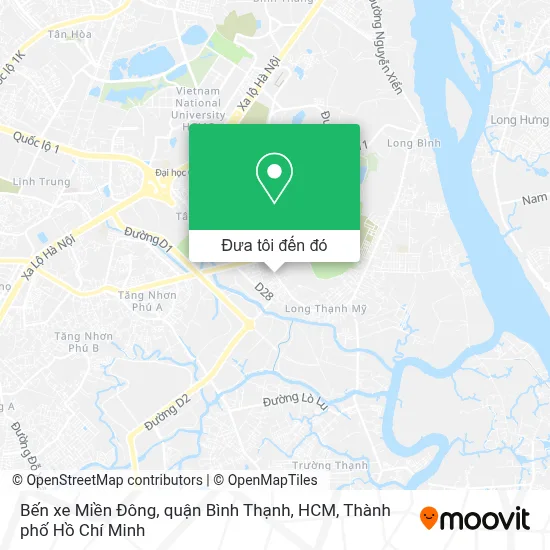 Bản đồ Bến xe Miền Đông, quận Bình Thạnh, HCM